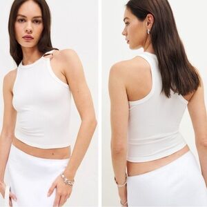Reformation Eddis Top, White, Sz. XS